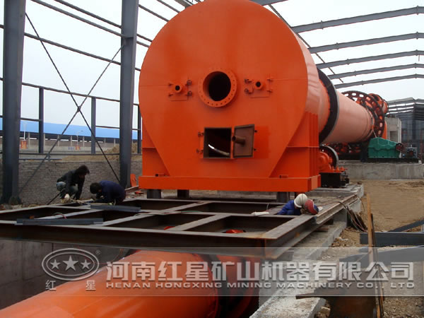 石膏回轉(zhuǎn)窯生產(chǎn)現(xiàn)場(chǎng)