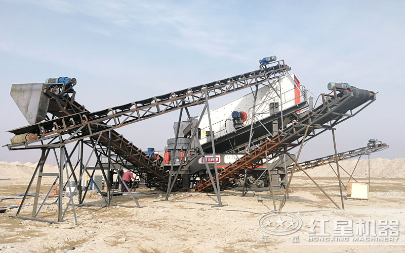 移動(dòng)石頭打沙機(jī)單機(jī)作業(yè)就是一條線