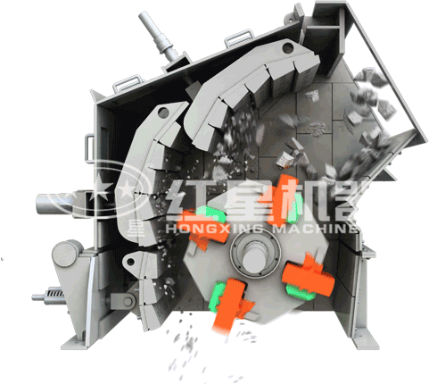 反擊式破碎機(jī)工作原理動態(tài)圖