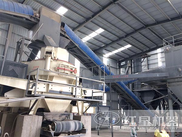 小型河卵石制砂生產(chǎn)線現(xiàn)場(chǎng)