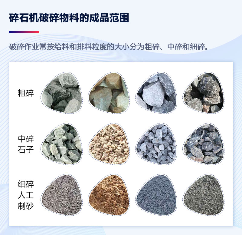 碎石機(jī)破碎物料的成品范圍
