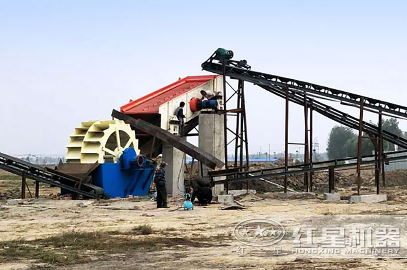 輪式洗砂機(jī)現(xiàn)場(chǎng)