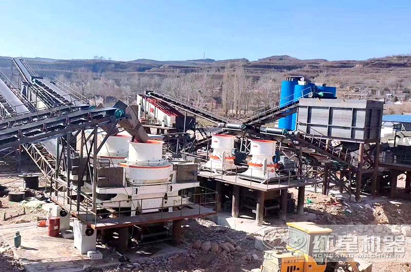 大型鵝卵石破碎生產(chǎn)項(xiàng)目現(xiàn)場(chǎng)實(shí)拍